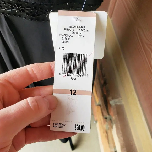 NWT JONES WEAR DRESS WOMEN'S SIZE 12 BLACK BEADED SWEETHEART NECKLINE - Picture 5 of 10